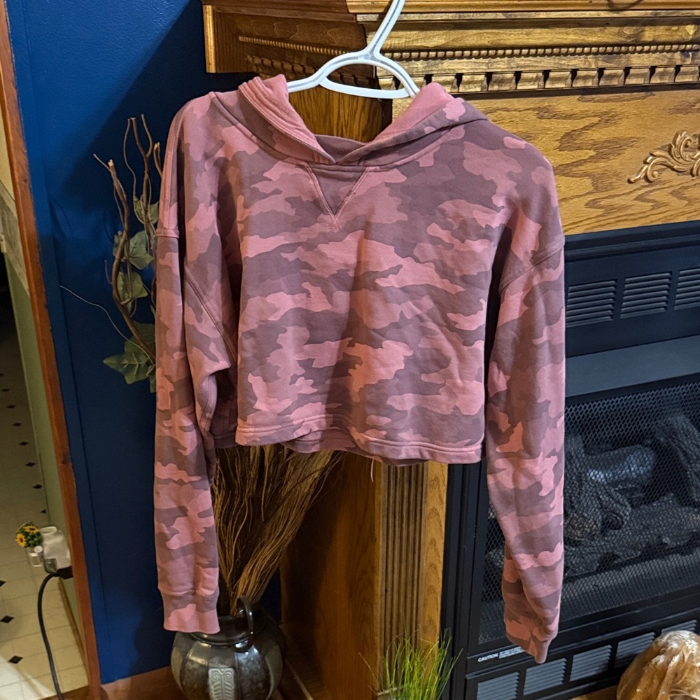 lululemon athletica Pink Camo Crew Neck Sweater